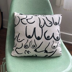 Gravel & Gold Boob Print Throw Pillow
